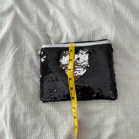 Aldo sequinned purse black/silver new - Picture 5 of 5